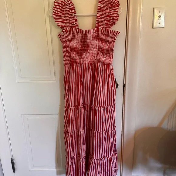 Hill House Ellie Nap Dress - Red Stripe - Picture 3 of 5